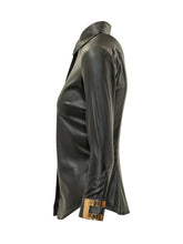 ELISABETTA FRANCHI - Camicia Lucida con Colletto - Nero - LIDIASHOPPING® - Official Website