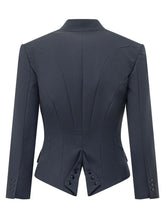 ELISABETTA FRANCHI - Blazer Doppiopetto con Revers - Blu - LIDIASHOPPING® - Official Website