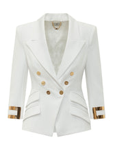 ELISABETTA FRANCHI - Blazer Sagomato con Revers - Bianco - LIDIASHOPPING® - Official Website