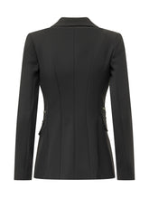 ELISABETTA FRANCHI - Blazer Doppiopetto con Cuciture Sagomate - Nero - LIDIASHOPPING® - Official Website