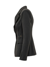 ELISABETTA FRANCHI - Blazer Doppiopetto con Cuciture Sagomate - Nero - LIDIASHOPPING® - Official Website