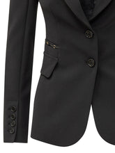 ELISABETTA FRANCHI - Blazer Doppiopetto con Cuciture Sagomate - Nero - LIDIASHOPPING® - Official Website