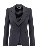 ELISABETTA FRANCHI - Blazer Doppiopetto con Cuciture Sagomate - Blu - LIDIASHOPPING® - Official Website