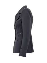 ELISABETTA FRANCHI - Blazer Doppiopetto con Cuciture Sagomate - Blu - LIDIASHOPPING® - Official Website