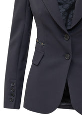 ELISABETTA FRANCHI - Blazer Doppiopetto con Cuciture Sagomate - Blu - LIDIASHOPPING® - Official Website