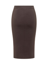 ELISABETTA FRANCHI - Midi Skirt with Front Zip - Brown - LIDIASHOPPING® - Official Website