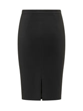 ELISABETTA FRANCHI - Gonna Midi a Tubino con Dettaglio in Vita - Nero - LIDIASHOPPING® - Official Website