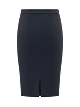 ELISABETTA FRANCHI - Gonna Midi a Tubino con Dettaglio in Vita - Blu - LIDIASHOPPING® - Official Website
