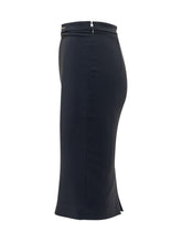 ELISABETTA FRANCHI - Gonna Midi a Tubino con Dettaglio in Vita - Blu - LIDIASHOPPING® - Official Website