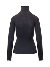 ELISABETTA FRANCHI - Maglia a Coste con Collo Alto - Blu - LIDIASHOPPING® - Official Website