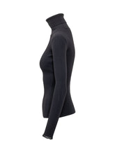 ELISABETTA FRANCHI - Maglia a Coste con Collo Alto - Blu - LIDIASHOPPING® - Official Website