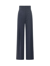 ELISABETTA FRANCHI - Wide Leg Trousers with Pleats - Blue - LIDIASHOPPING® - Official Website