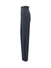 ELISABETTA FRANCHI - Pantaloni a Gamba Ampia con Pieghe - Blu - LIDIASHOPPING® - Official Website