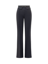 ELISABETTA FRANCHI - Flared Trousers with Waist Detail - Blue - LIDIASHOPPING® - Official Website