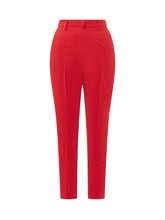 ELISABETTA FRANCHI - Pantaloni Dritti con Pieghe Stirate - Rosso - LIDIASHOPPING® - Official Website