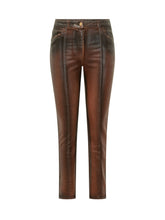 ELISABETTA FRANCHI - Jeans Dritti con Cuciture Sagomate - Marrone - LIDIASHOPPING® - Official Website