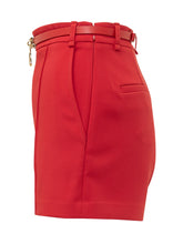 ELISABETTA FRANCHI - Shorts con Cintura e Dettaglio Lucchetto - Rosso - LIDIASHOPPING® - Official Website
