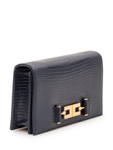 ELISABETTA FRANCHI - Clutch with Embossed Texture - Blue - LIDIASHOPPING® - Official Website