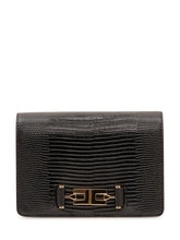 ELISABETTA FRANCHI - Pochette con Pattina Effetto Rettile - Nero - LIDIASHOPPING® - Official Website