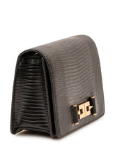 ELISABETTA FRANCHI - Pochette con Pattina Effetto Rettile - Nero - LIDIASHOPPING® - Official Website
