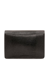 ELISABETTA FRANCHI - Pochette con Pattina Effetto Rettile - Nero - LIDIASHOPPING® - Official Website