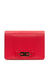 ELISABETTA FRANCHI - Clutch with Embossed Texture - Red - LIDIASHOPPING® - Official Website