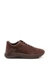 HOGAN - Lace Up Sneaker with Side Logo - Brown - LIDIASHOPPING® - Official Website