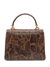 PINKO - Love One Top Handle Bag with Reptile Print - Brown - LIDIASHOPPING® - Official Website