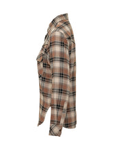 PAROSH - Camicia a Quadri con Borchie - Marrone - LIDIASHOPPING® - Official Website