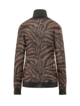 PAROSH - Maglia Dolcevita con Motivo Animalier - Nero - LIDIASHOPPING® - Official Website