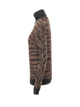 PAROSH - Maglia Dolcevita con Motivo Animalier - Nero - LIDIASHOPPING® - Official Website