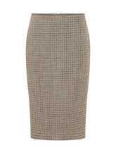 PAROSH - Gonna Midi Pied de Poule - Beige - LIDIASHOPPING® - Official Website