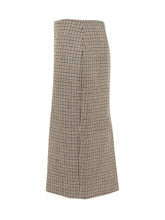 PAROSH - Gonna Midi Pied de Poule - Beige - LIDIASHOPPING® - Official Website