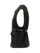 PAROSH - Embellished Belted Vest - Black - LIDIASHOPPING® - Official Website