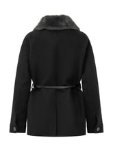 PAROSH - Giacca con Collo Soffice e Cintura - Nero - LIDIASHOPPING® - Official Website