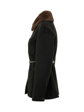 PAROSH - Giacca con Collo Soffice e Cintura - Nero - LIDIASHOPPING® - Official Website