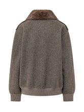 PAROSH - Jacket featuring a wide fur effect collar, long sleeves and front press stud fastening. Detailed with flap patch pockets, structured shoulders and ribbed trims. - Brown - LIDIASHOPPING® - Official Website