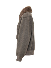 PAROSH - Jacket featuring a wide fur effect collar, long sleeves and front press stud fastening. Detailed with flap patch pockets, structured shoulders and ribbed trims. - Brown - LIDIASHOPPING® - Official Website