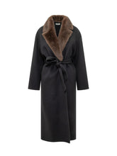 PAROSH - Long Coat with Soft Collar - Blue - LIDIASHOPPING® - Official Website