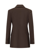PAROSH - Double Breasted Jacket with Peak Lapels - Brown - LIDIASHOPPING® - Official Website