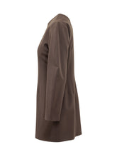 PAROSH - Abito Mini con Maniche Strutturate - Marrone - LIDIASHOPPING® - Official Website