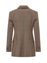 PAROSH - Checked Double Breasted Jacket - Brown - LIDIASHOPPING® - Official Website