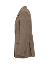 PAROSH - Checked Double Breasted Jacket - Brown - LIDIASHOPPING® - Official Website
