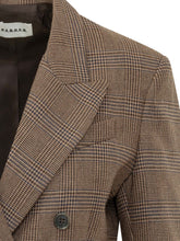 PAROSH - Checked Double Breasted Jacket - Brown - LIDIASHOPPING® - Official Website