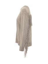 PAROSH - Crew Neck Sweater with Fringe - Grey - LIDIASHOPPING® - Official Website