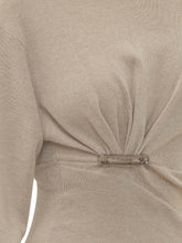 LANVIN - Maglia Drappeggiata con Collo Alto - Beige - LIDIASHOPPING® - Official Website