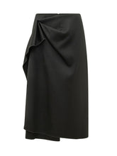 LANVIN - Draped Midi Skirt - Black - LIDIASHOPPING® - Official Website