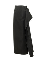 LANVIN - Draped Midi Skirt - Black - LIDIASHOPPING® - Official Website