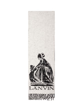 LANVIN - Scarf with Figurative Motif and Fringe - Grey - LIDIASHOPPING® - Official Website
