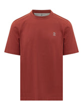 BRUNELLO CUCINELLI - Logo Crewneck T-shirt - Red - LIDIASHOPPING® - Official Website